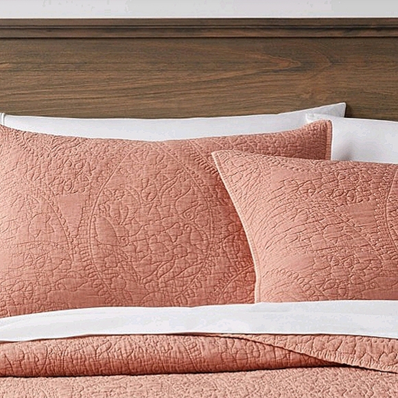 Threshold Bedding Threshold Set Garment Washed Paisley Quilt Stitch